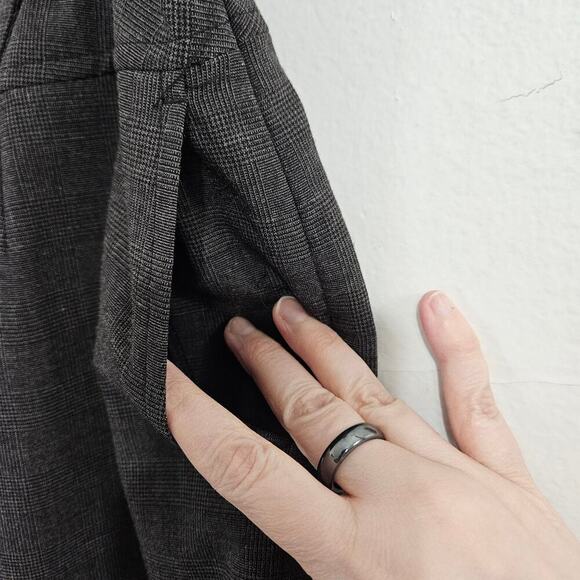 Grey Checkered Belted Midi Skirt Size 8 Medium Below the Knee Office Siren - Picture 7 of 10